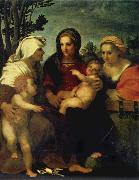 Andrea del Sarto Madonna and child with Sts Catherine and Elizabeth,and St John the Baptist oil on canvas
